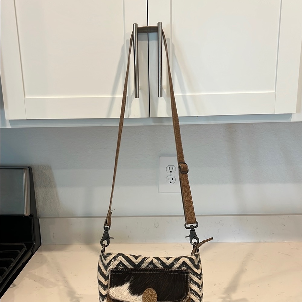 Myra Bag Black and Brown Crossbody Bag - Picture 5 of 6